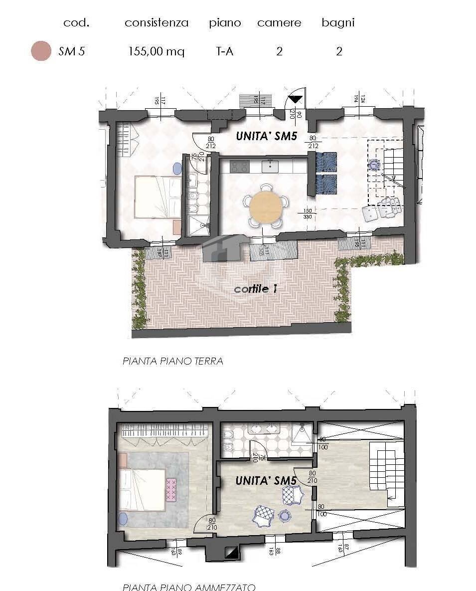 Four-room apartment Strada Maggiore, Bologna (neighborhood Centro Storico) - floor plans 1