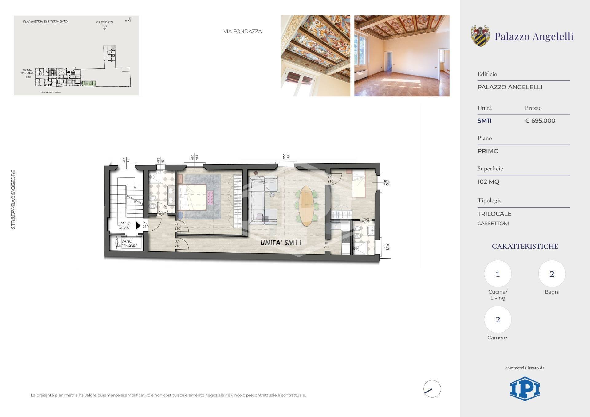 Trilocale Strada Maggiore, Bologna (zona Centro Storico) - planimetria 1