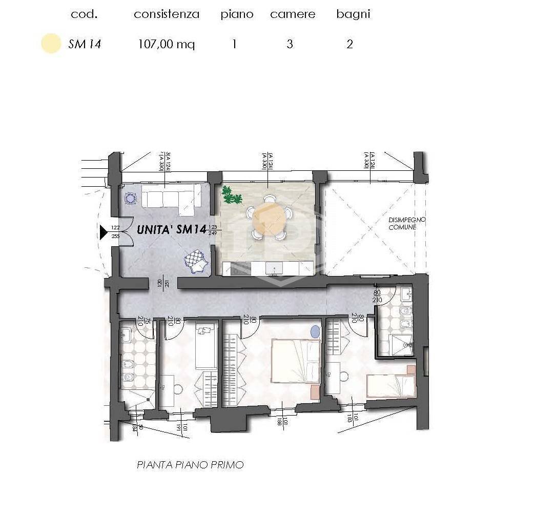 Appartamento Strada Maggiore, Bologna (zona Centro Storico) - planimetria 1