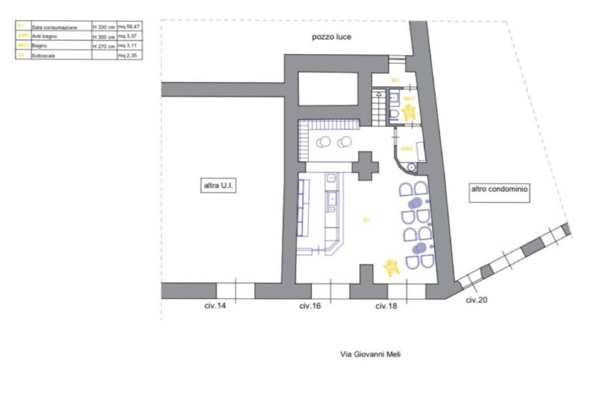 Foto 21 - Commercial Activity Via Giovanni Meli, Palermo - floor plans 1