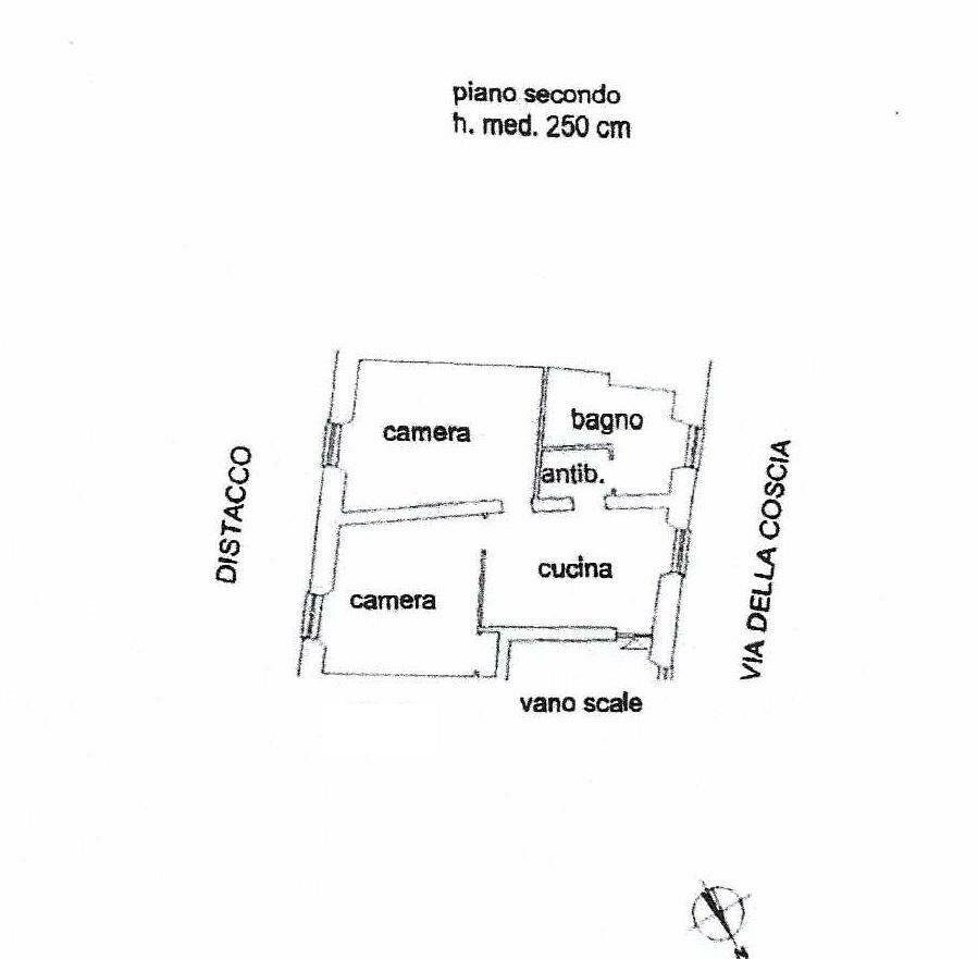 Two-room apartment via della Coscia, 2, Genova (neighborhood Sampierdarena) - floor plans 1