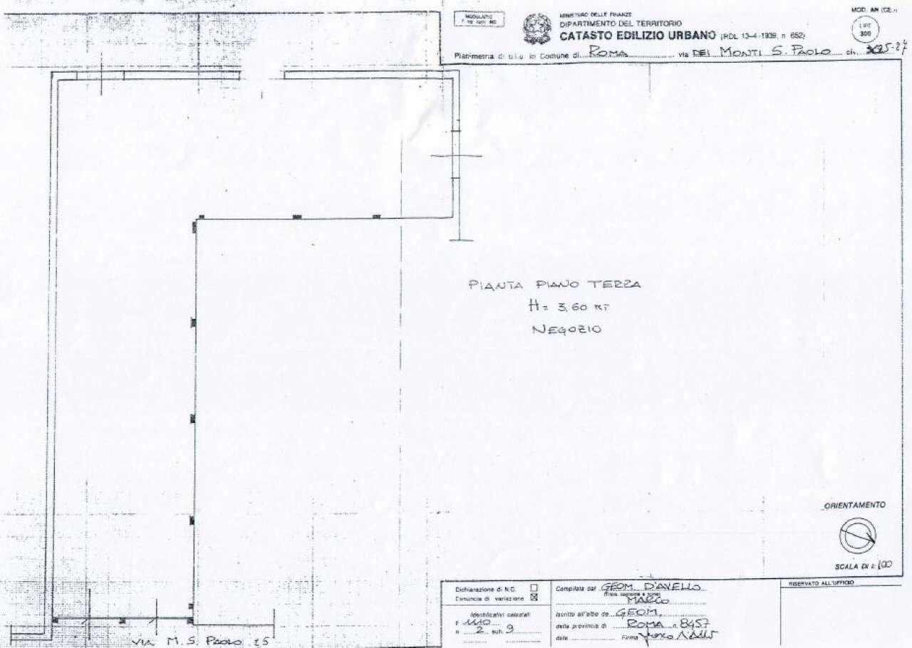 Planimetria - Shop via Monti di San Paolo, Roma (neighborhood Acilia) - floor plans 1