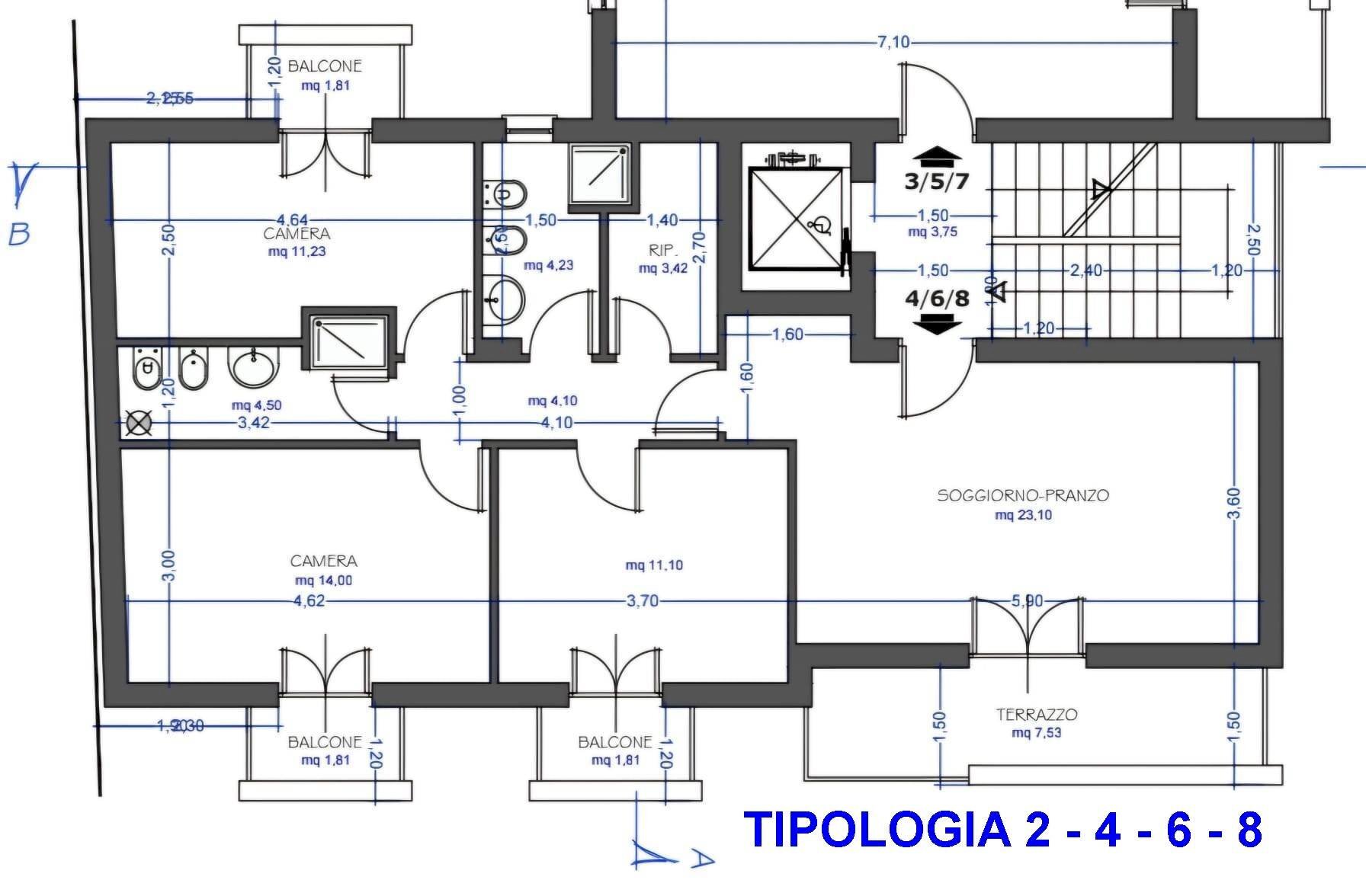 Foto 34 - Trilocale Via Beniamino Gigli
 
12, Palermo - planimetria 1