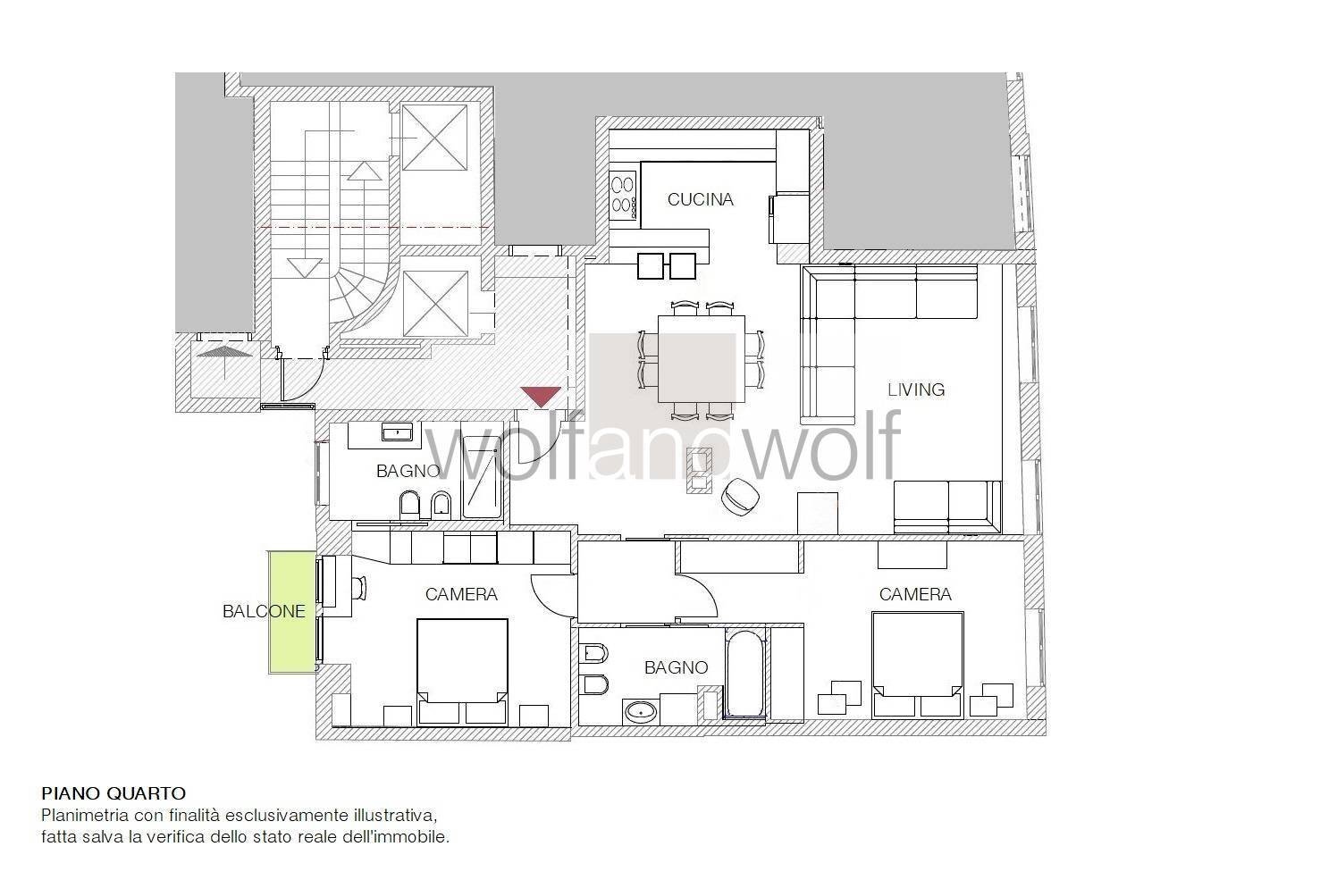 Foto 21 - Trilocale Via Borgogna
 
7, Milano - planimetria 1