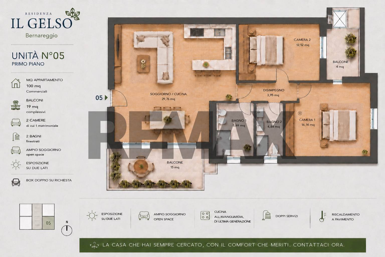 Pianta 2D - Three-room apartment via Roma
 
snc, Bernareggio - photo 1