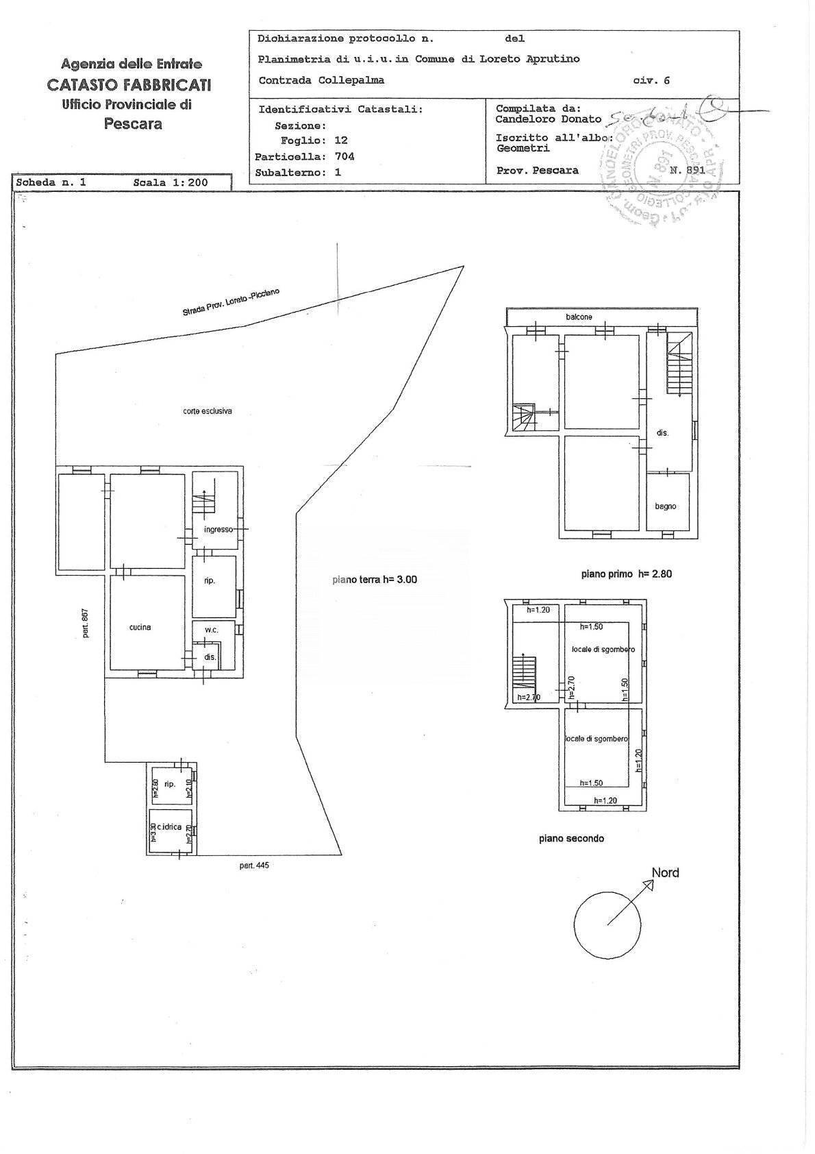 Foto 64 - Casa semi indipendente Contrada COLLEPALMA
 
6/7, Loreto Aprutino - planimetria 1