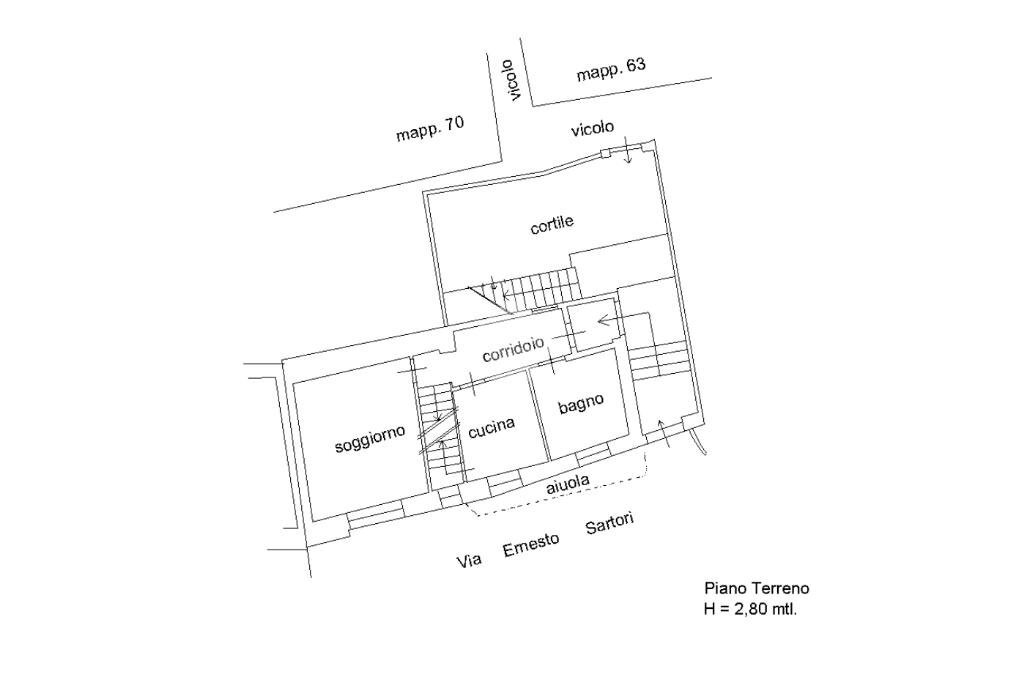 Semi-detached house Via sartori, Pettinengo - floor plans 1