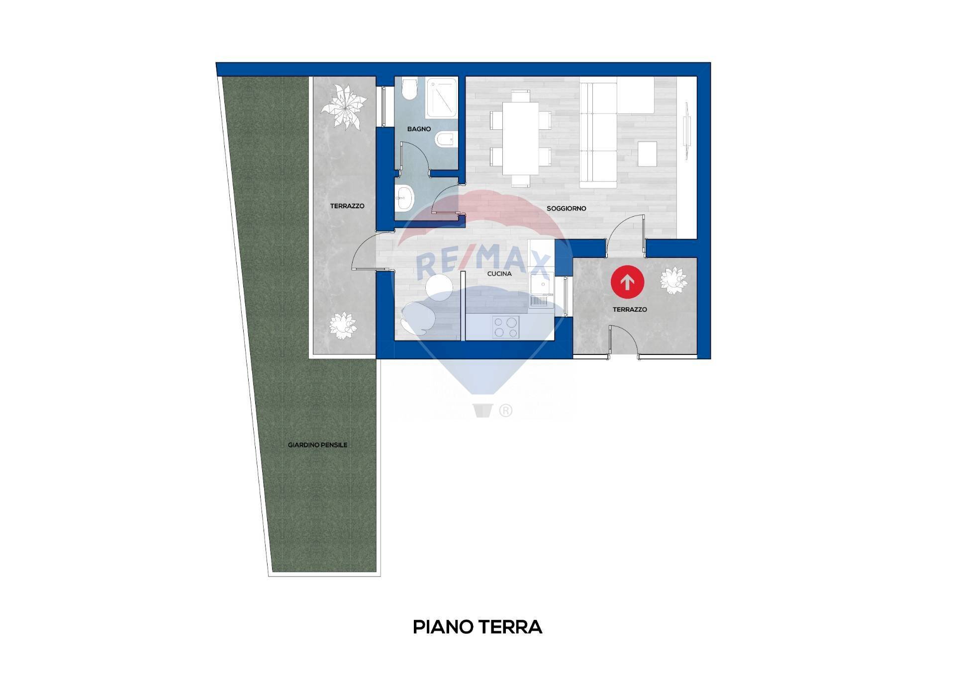 Pianta 2D - Three-room apartment Via Domenico Millelire
 
11, Sassari - floor plans 1