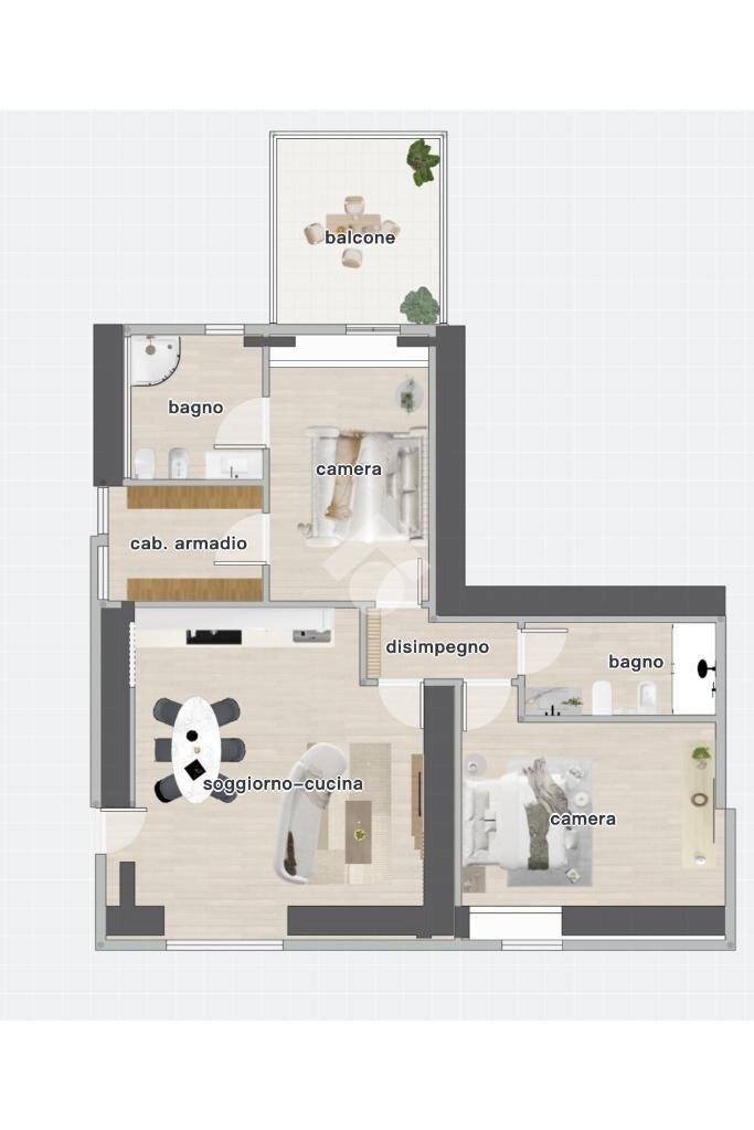 Trilocale Via Casale, Verucchio - planimetria 1
