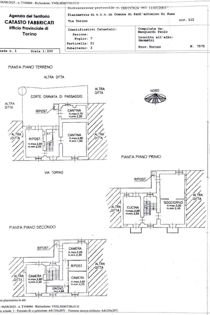 Casa semi indipendente Via torino, Sant'Antonino di Susa - planimetria 1