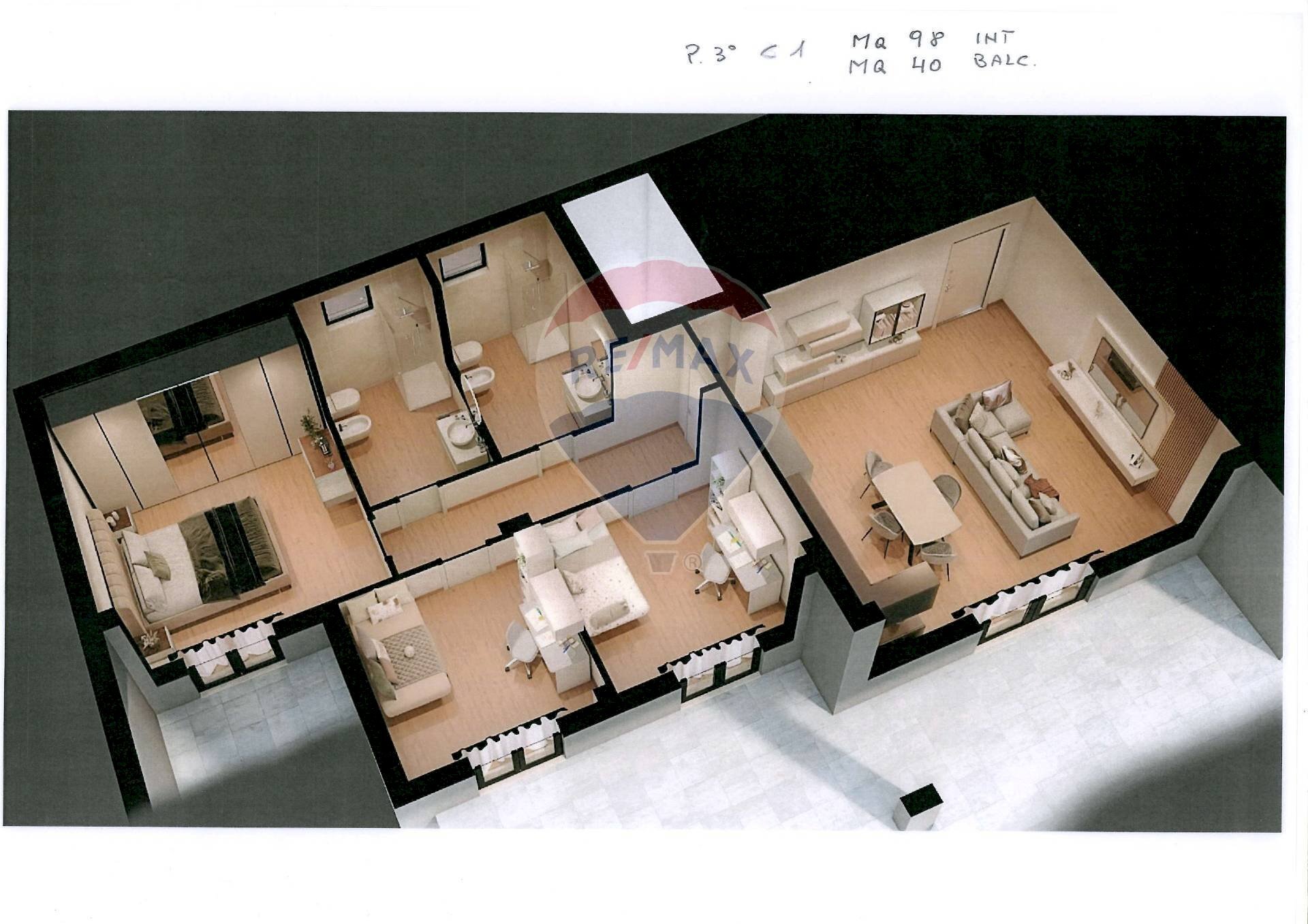 Pianta 3D - Trilocale Vico Traversa Giovanna Da Durazzo
 
1, Bitonto - foto 3