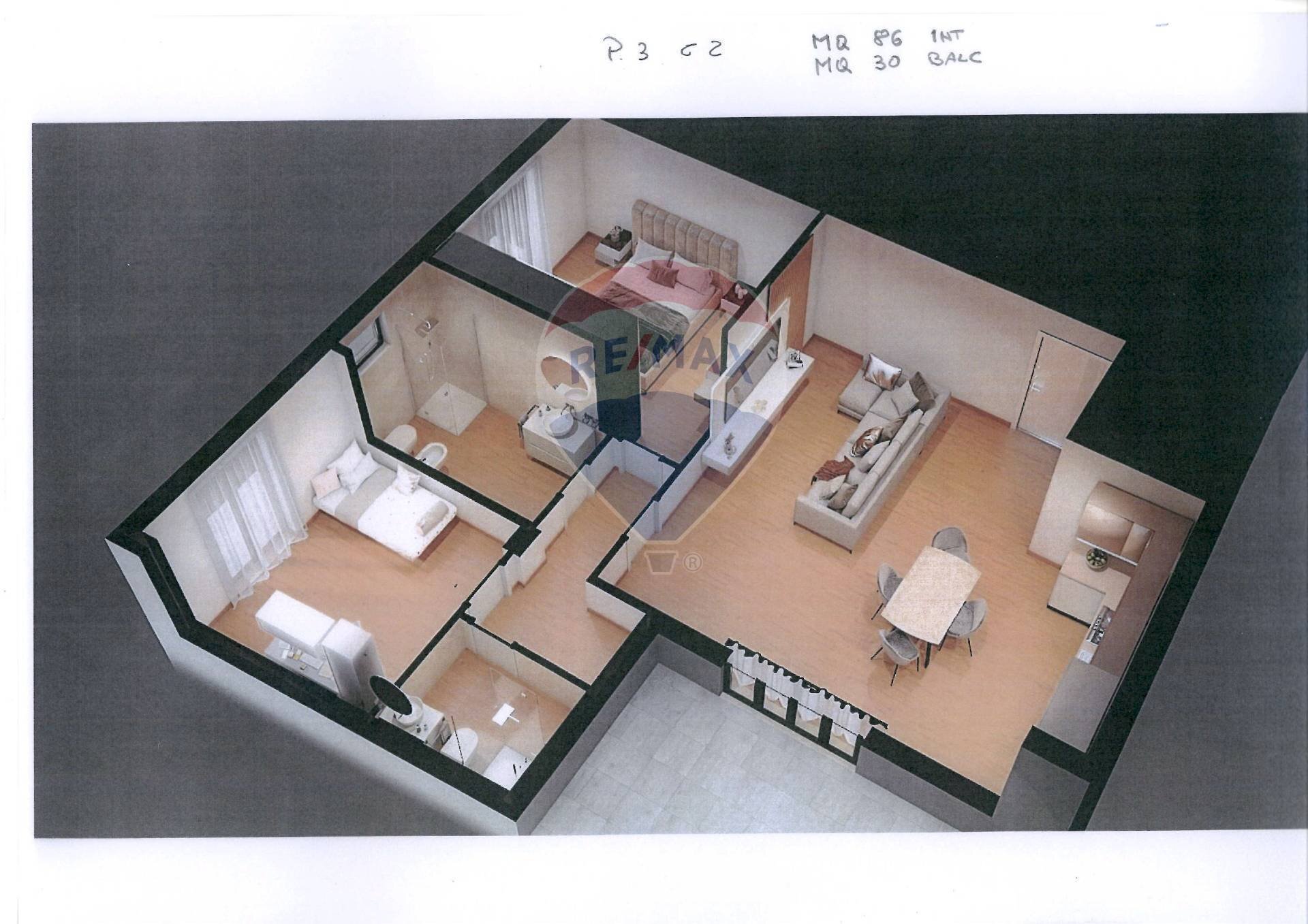 Pianta 3D - Trilocale Vico Traversa Giovanna da Durazzo
 
1, Bitonto - foto 3