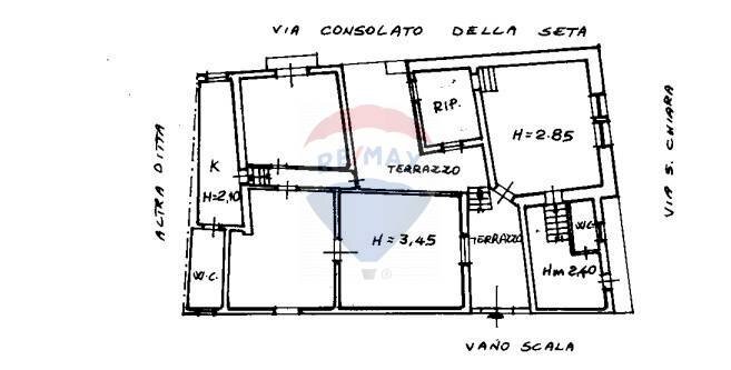 Pianta 2D - Appartamento via Santa Chiara
 
28, Catania - planimetria 1
