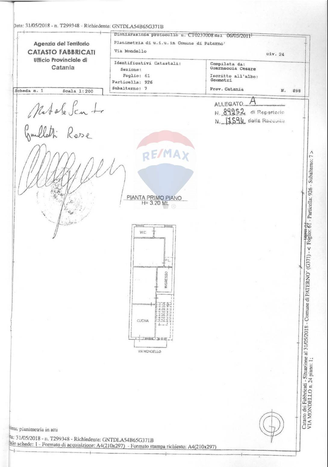 Pianta 2D - Trilocale Via Mondello
 
20, Paterno - planimetria 1