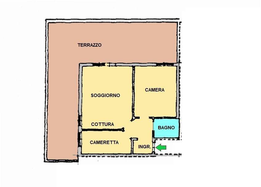 Foto 34 - Trilocale VIA DRAGO, Oltre il Colle - planimetria 1