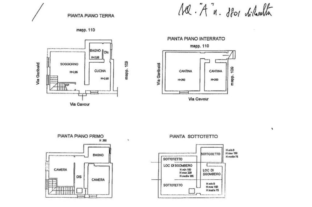 Casa semi indipendente Via Cavour, Pasturana - planimetria 1