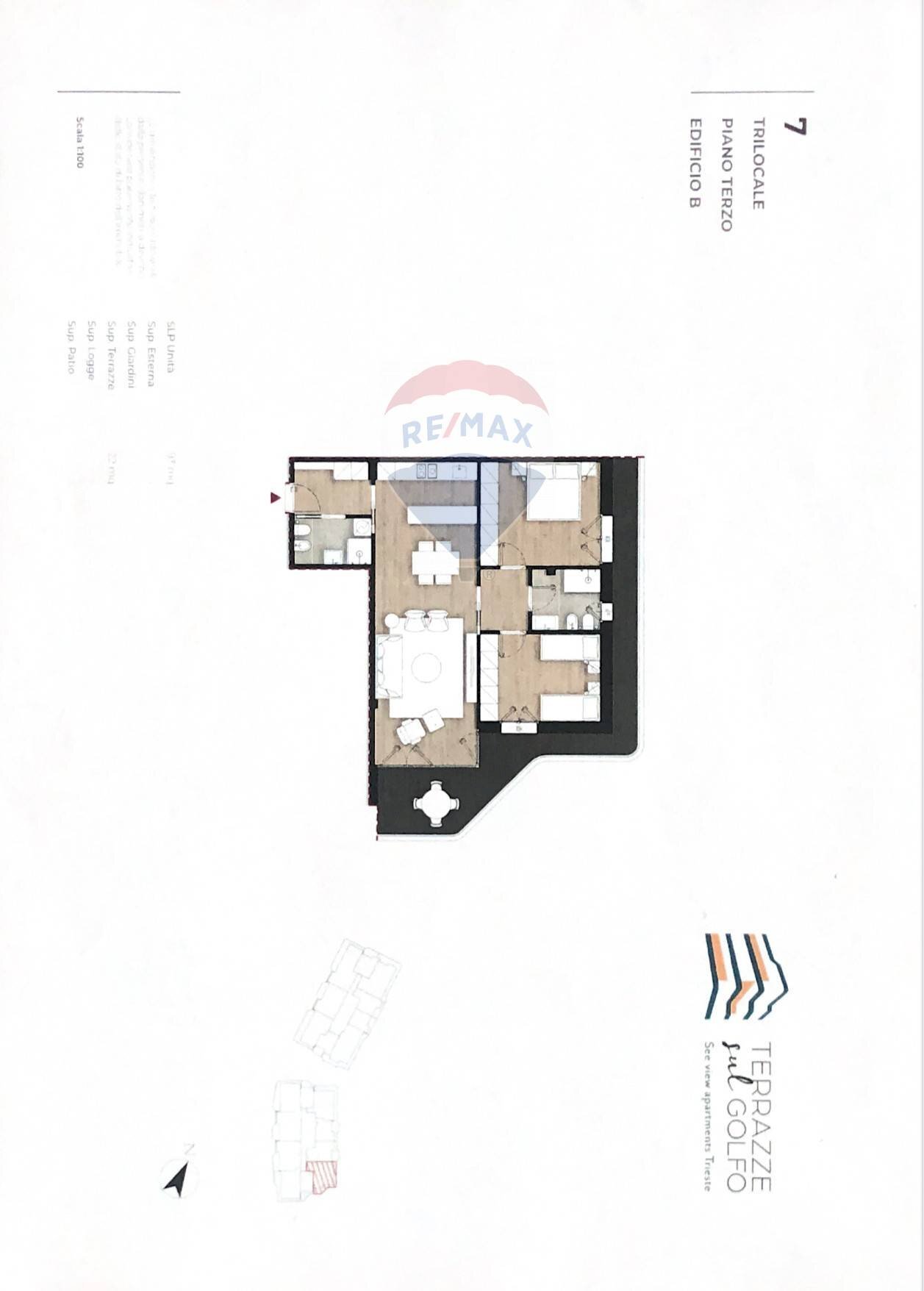 Pianta 2D - Trilocale VIA COSTALUNGA
 
1/3, Trieste - planimetria 1