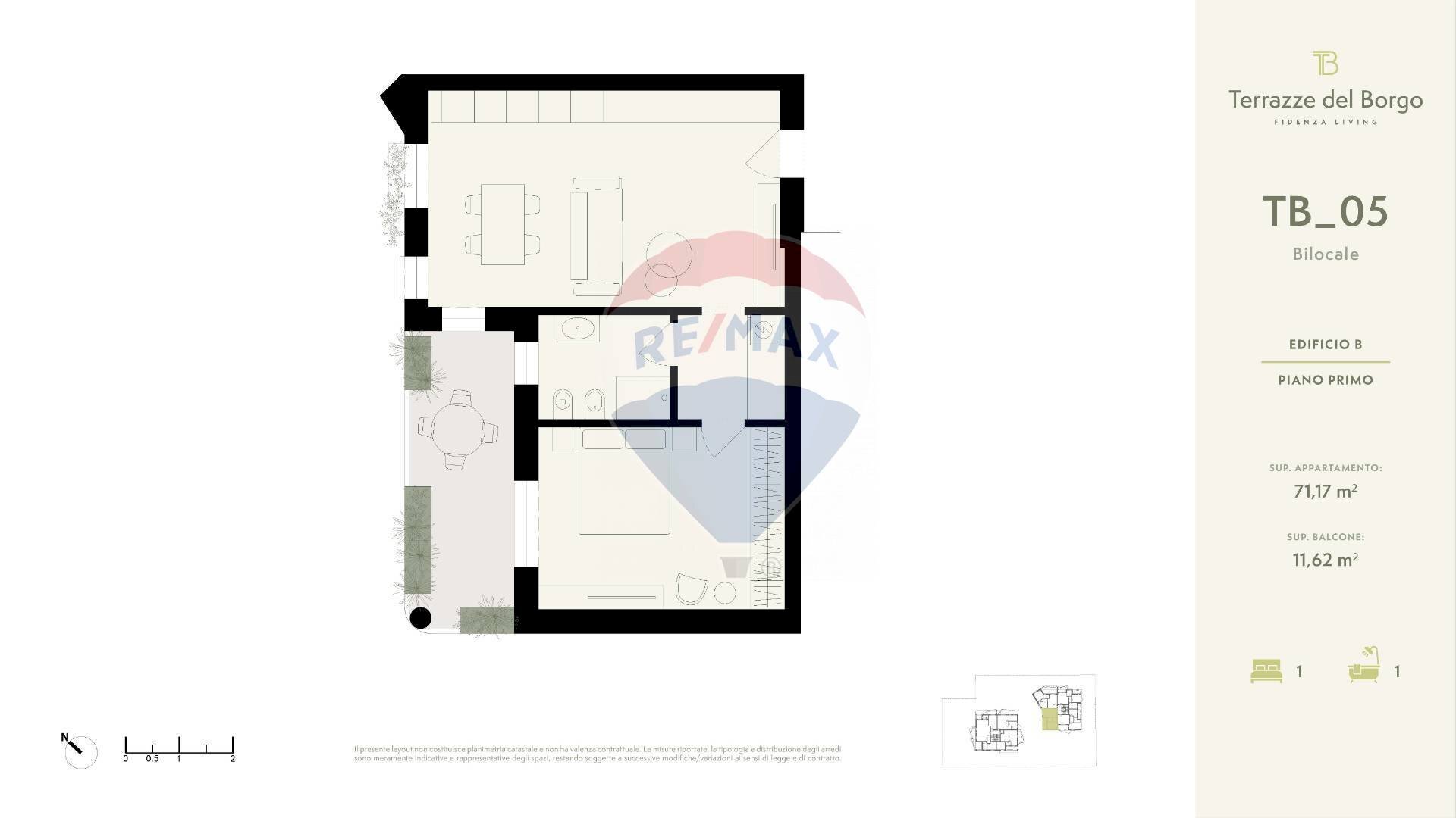 Pianta 2D - Two-room apartment Via Berzieri
 
11, Fidenza - floor plans 1