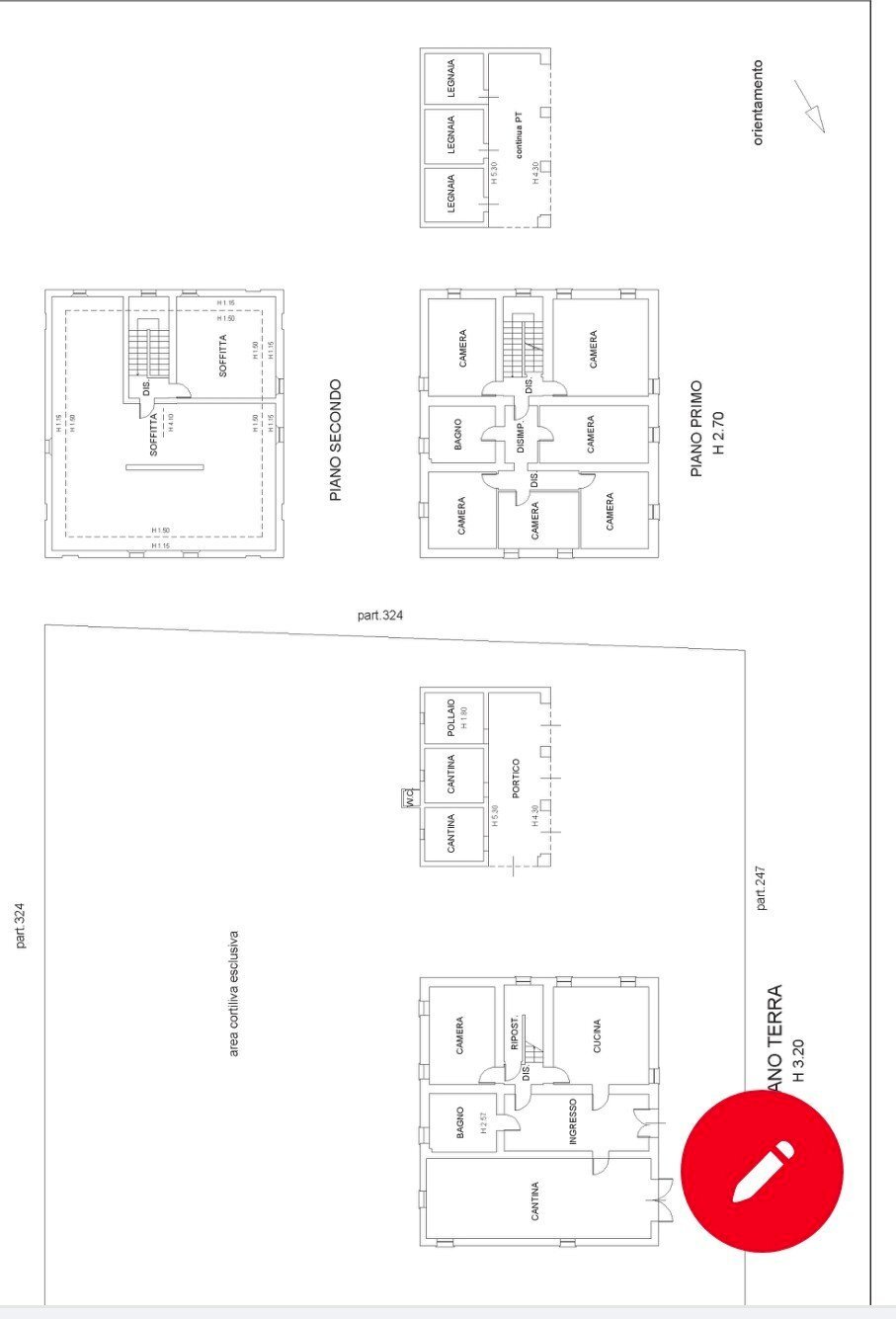 Villa via Limidi, Soliera - floor plans 1