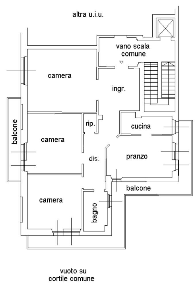 Four-room apartment Via Felice Cavallotti, Valenza - floor plans 1