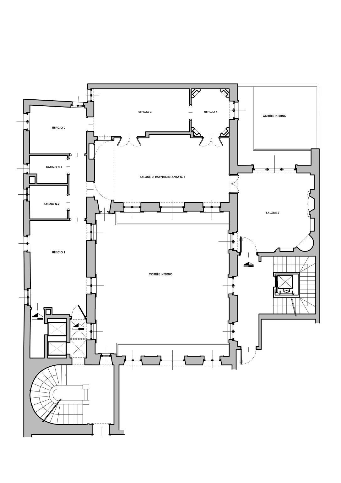 Office via Borgospesso, Milano - floor plans 1