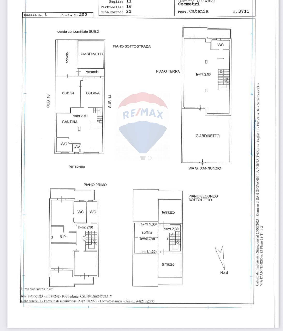 Pianta 2D - Terraced Villa via G. D'annunzio
 
13, San Giovanni la Punta - floor plans 1