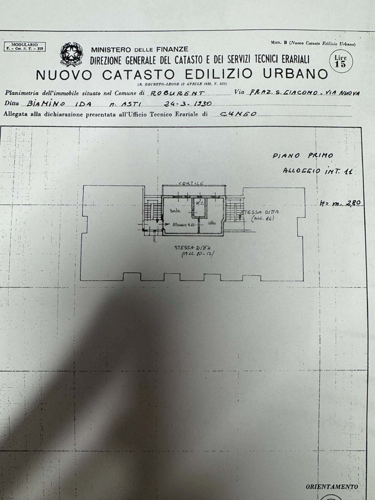 planimetria - Bilocale Via Giangirone
 
16, Roburent - planimetria 1