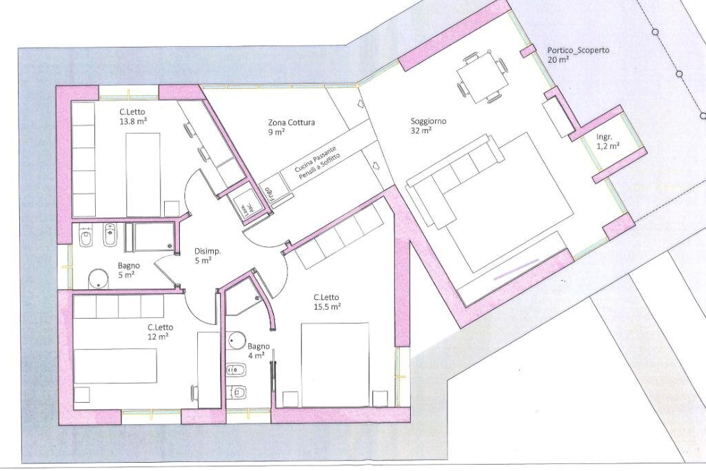 Casa indipendente Via Roversano, Cesena - planimetria 1