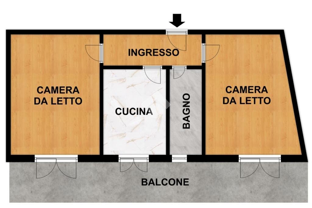 Three-room apartment Corso Tardy e Benech, Savona (neighborhood Santa Rita) - floor plans 1