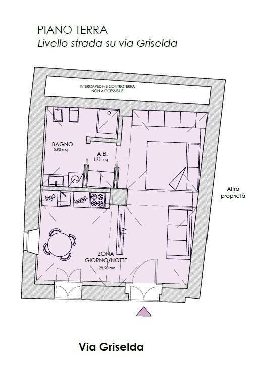 Planimetria - Two-room apartment via Griselda, Saluzzo - photo 2