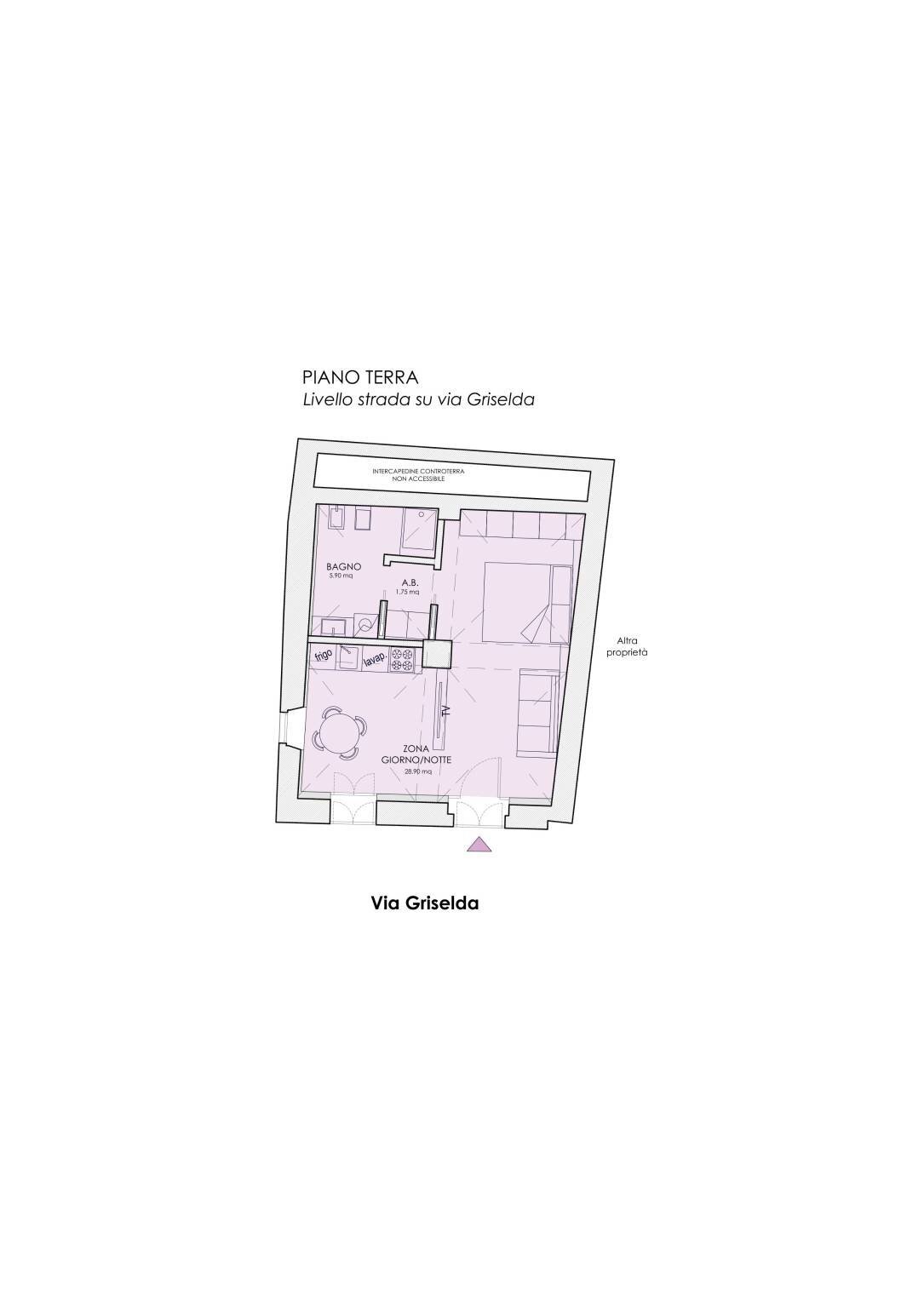 Two-room apartment via Griselda, Saluzzo - floor plans 1