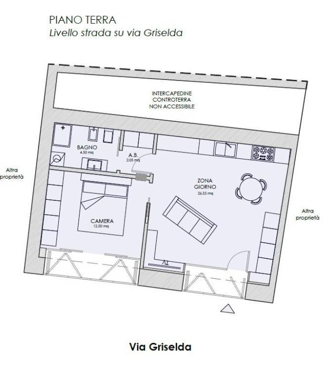 Planimetria - Appartamento via Griselda, Saluzzo - foto 2