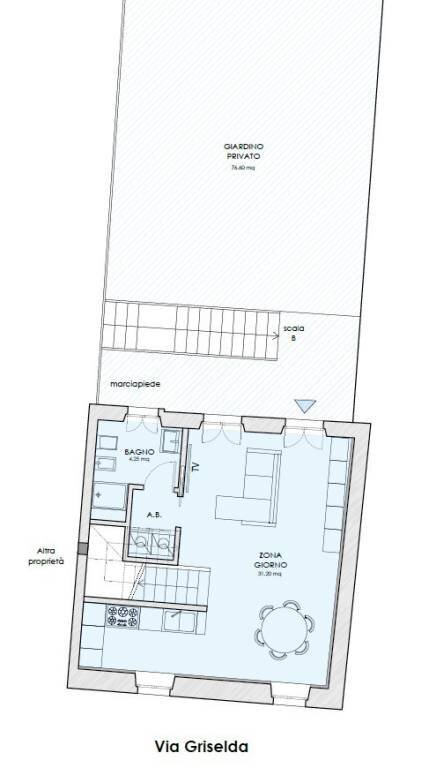 Planimetria - Appartamento via Griselda, Saluzzo - foto 2
