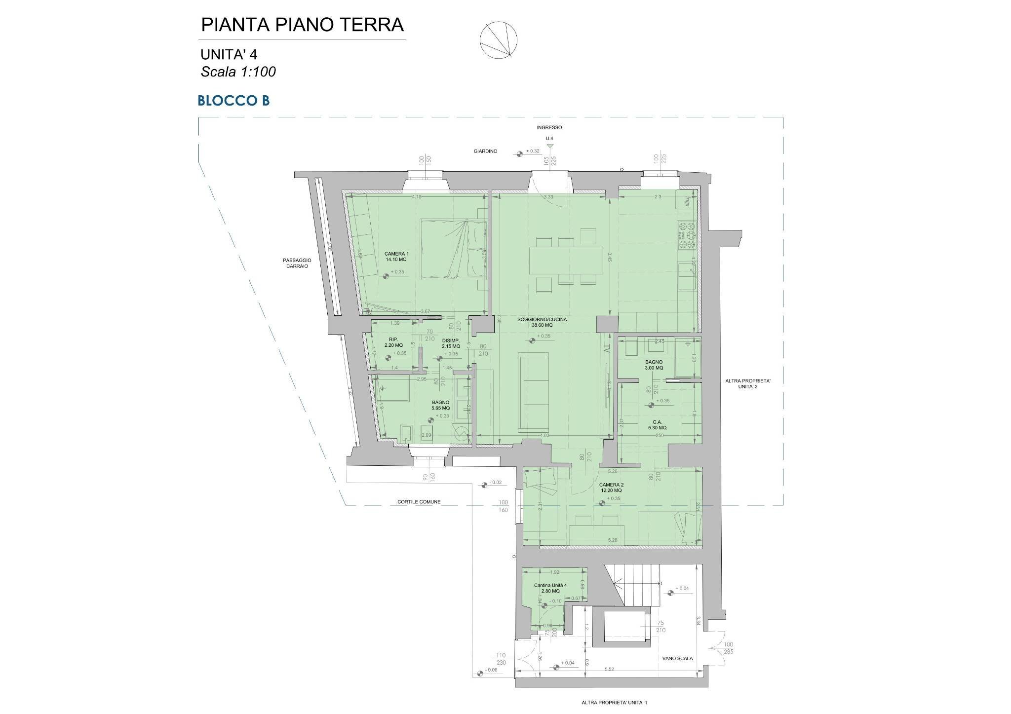Quadrilocale via Villafalletto, 12, Saluzzo - planimetria 1