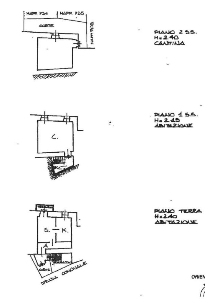Semi-detached house Località Tonno, Valbrevenna - floor plans 1