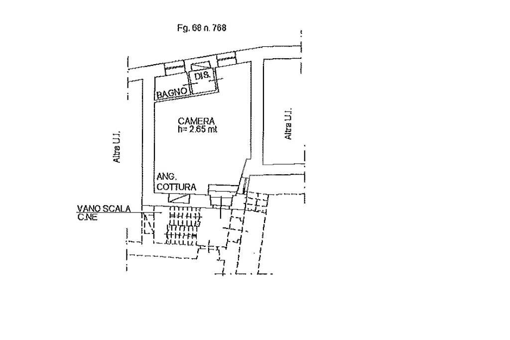 One-room apartment Frazione Roreto, Roure - floor plans 1