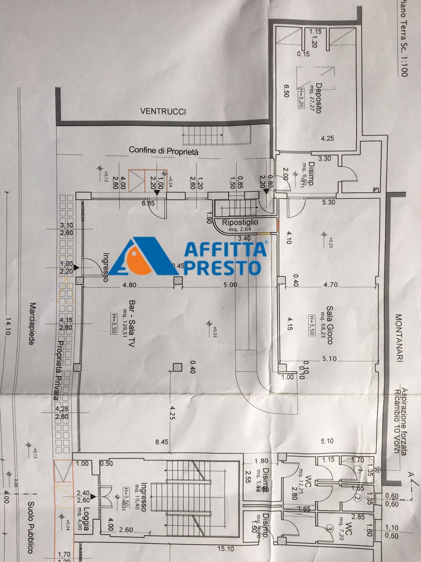 Foto 13 - Attività Commerciale viale Carducci, Gambettola - planimetria 1