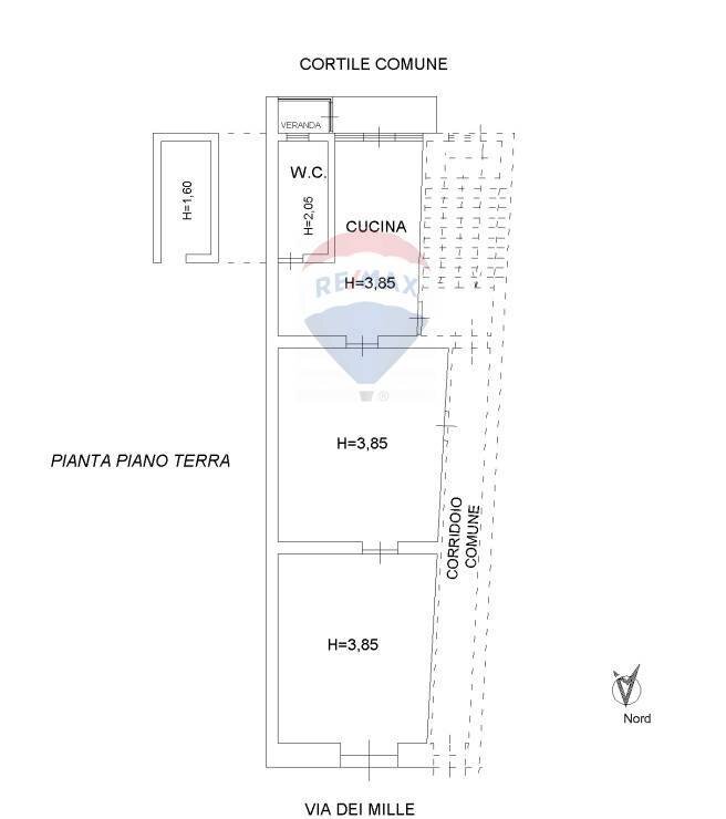Pianta 2D - Trilocale Via Dei Mille
 
175/A, Misterbianco - planimetria 1