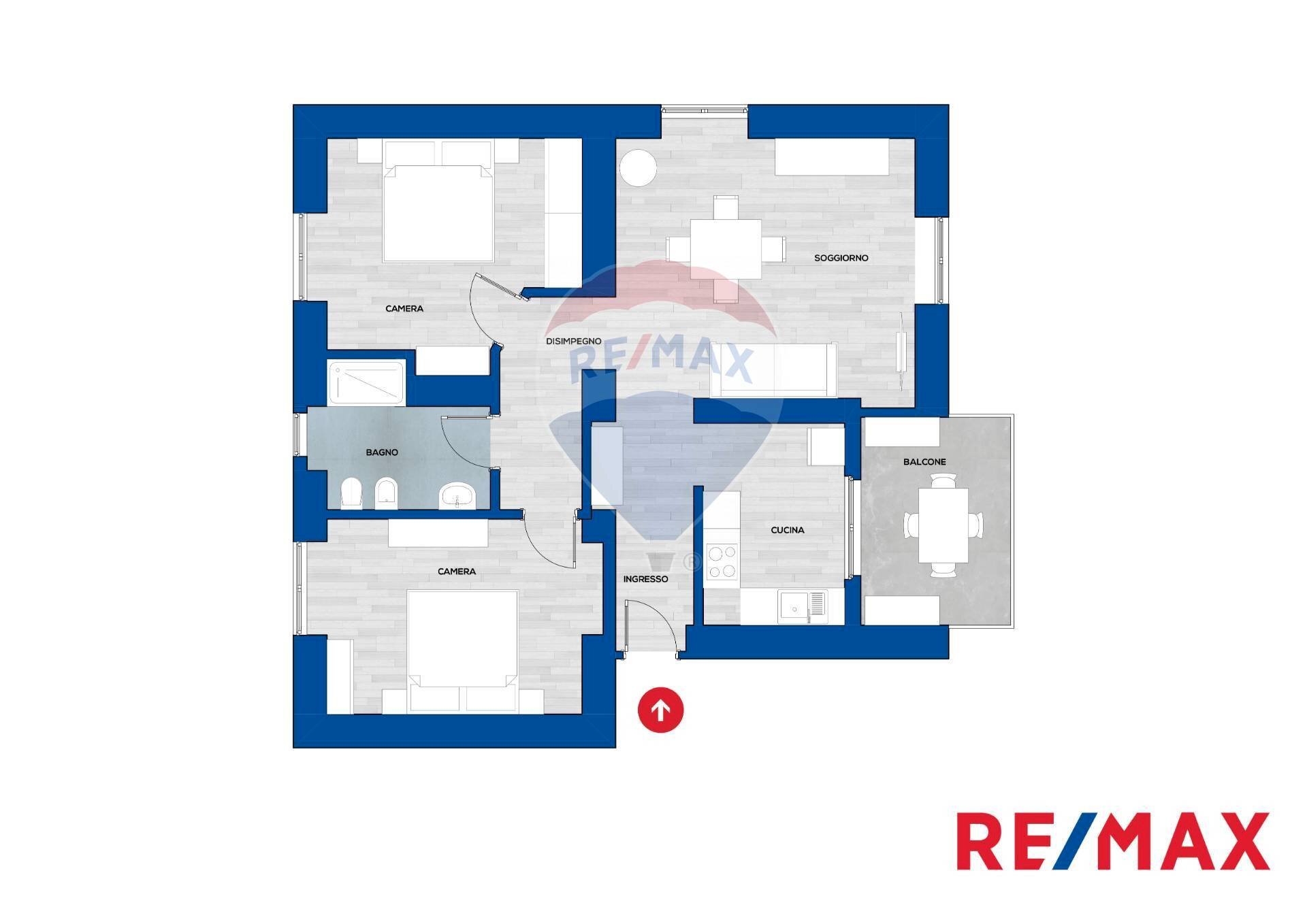 Pianta 2D - Four-room apartment Via Goffredo Mameli
 
13, Castelsardo - floor plans 1