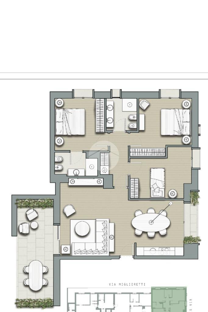 Quadrilocale Via Vincenzo da Seregno, Milano (zona Affori) - planimetria 1