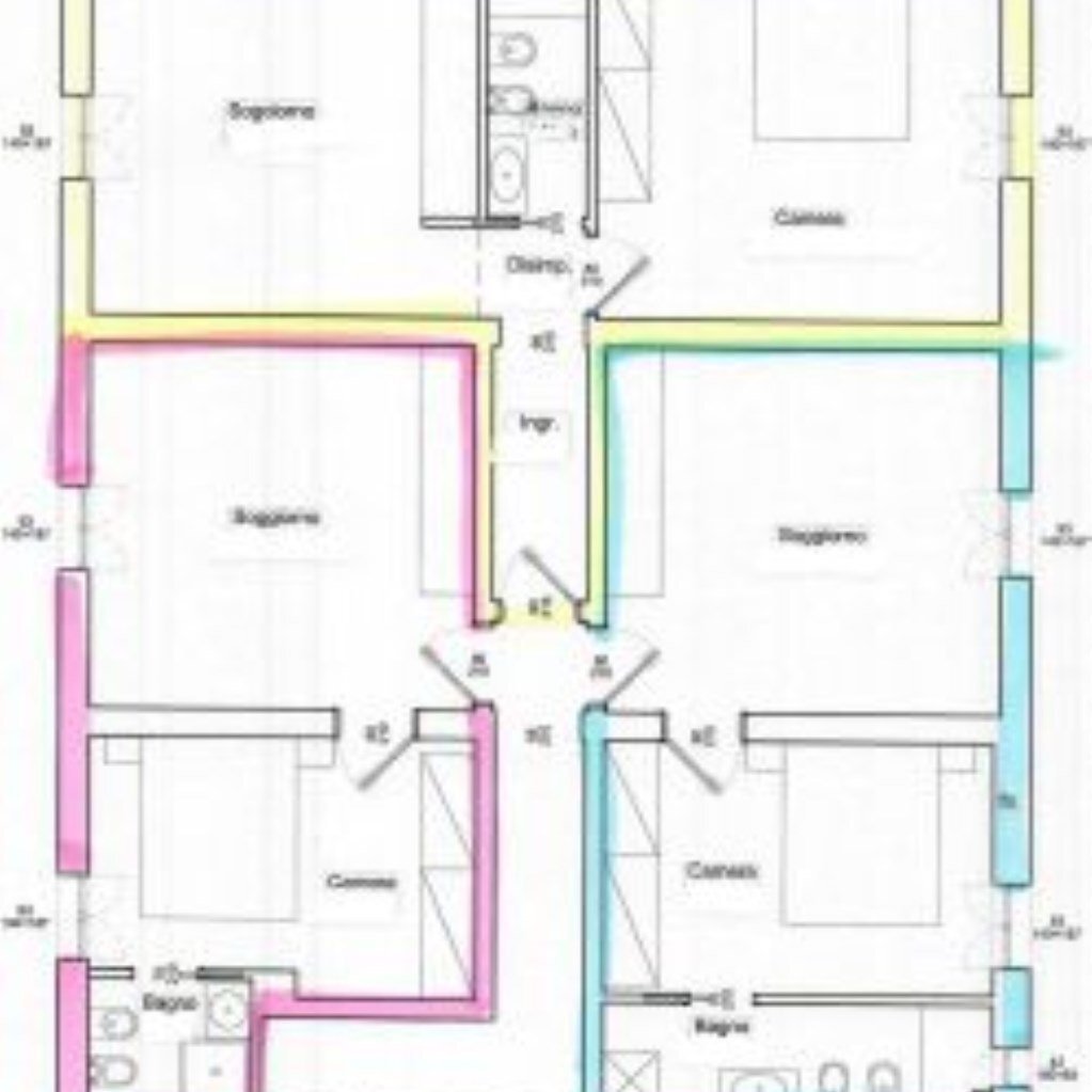 Two-room apartment Via Giuseppe Mazzini, 24, Bologna (neighborhood Santo Stefano) - floor plans 1