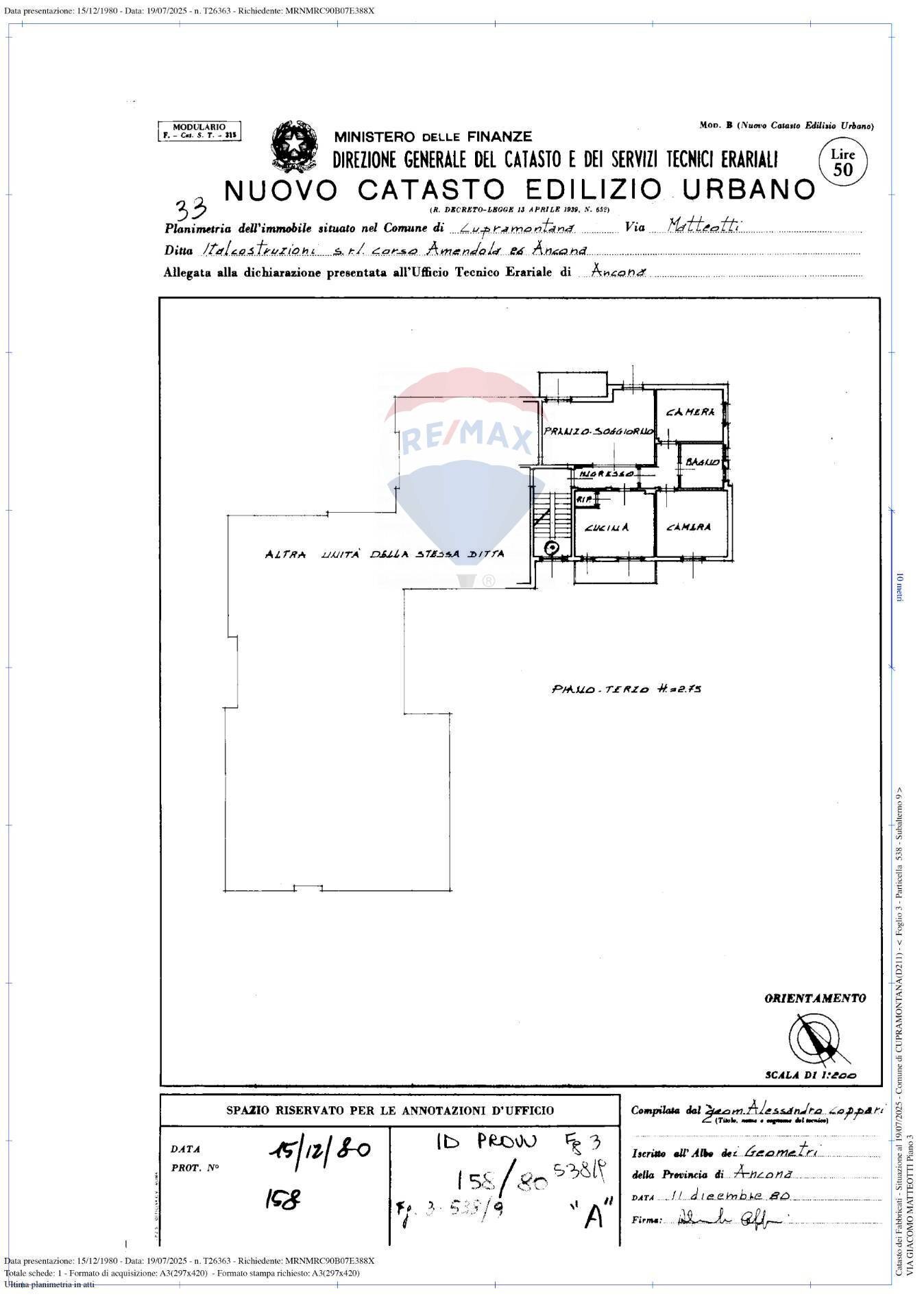Pianta 2D - Four-room apartment via giacomo matteotti
 
176/a, Cupramontana - floor plans 1