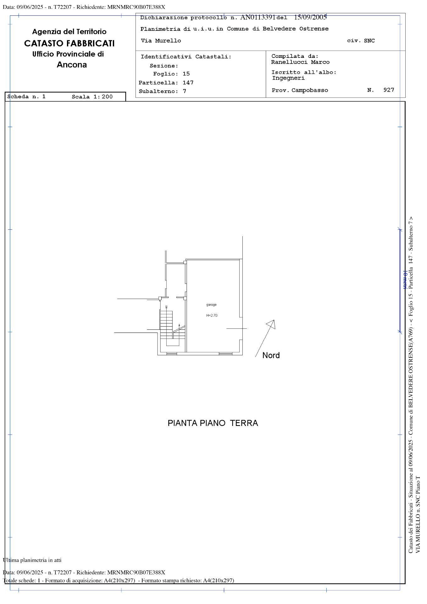 Pianta 2D - Three-room apartment via rosciano, Belvedere Ostrense - floor plans 1