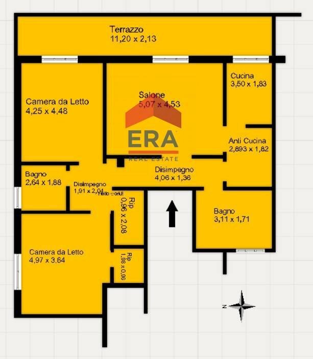 Planimetria - Trilocale Via Enrico Fermi
 
49, Roma - planimetria 1