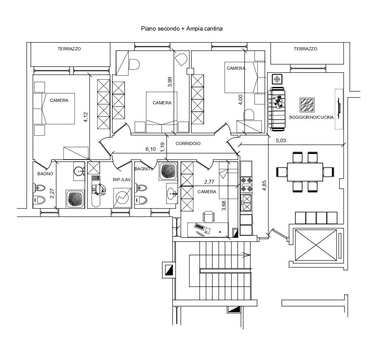 Appartamento via Giuseppe Mazzini, Bologna (zona Massarenti) - planimetria 1