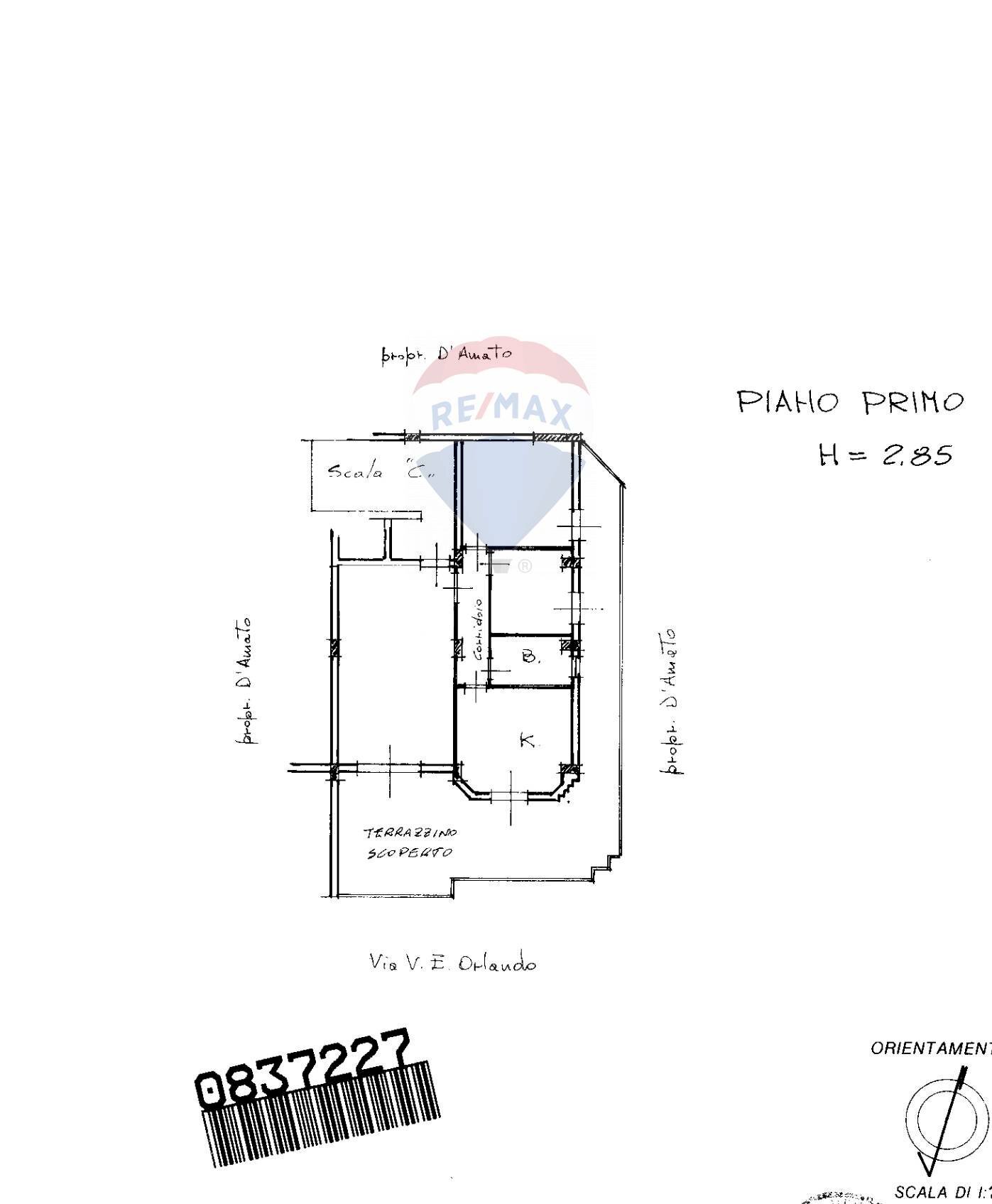 Pianta 2D - Appartamento Via Vittorio Emanuele Orlando
 
32 B, Santa Flavia - planimetria 1