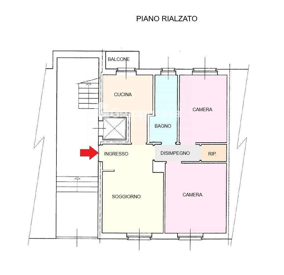 Foto 18 - Trilocale Via Don Pompeo Beretta
 
32, Magenta - planimetria 1