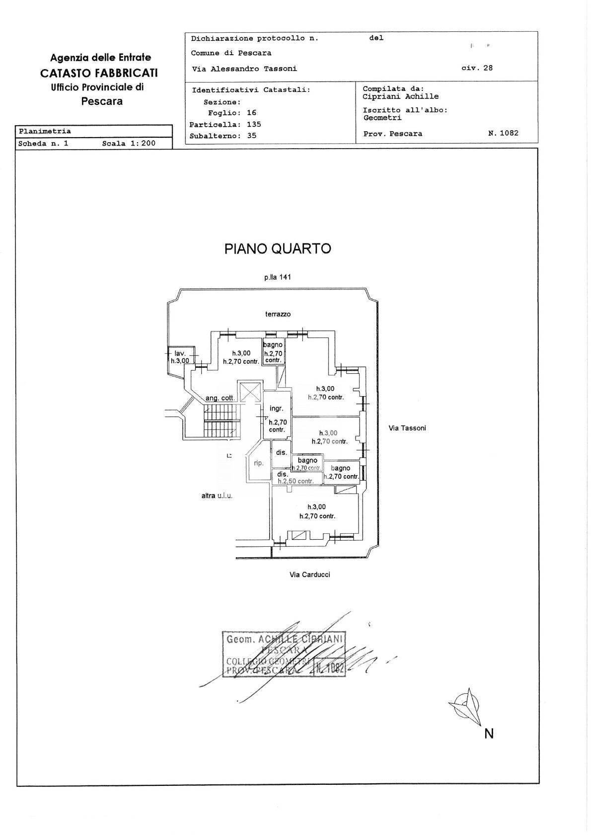 Foto 83 - Quadrilocale Via Tassoni, Pescara - planimetria 1