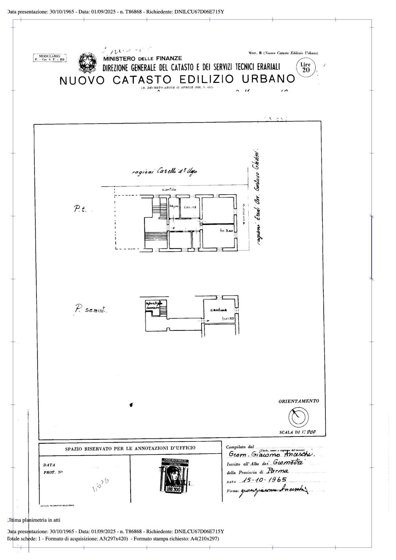 Foto 34 - Trilocale Via Prospero Manara
 
12, Parma - planimetria 1