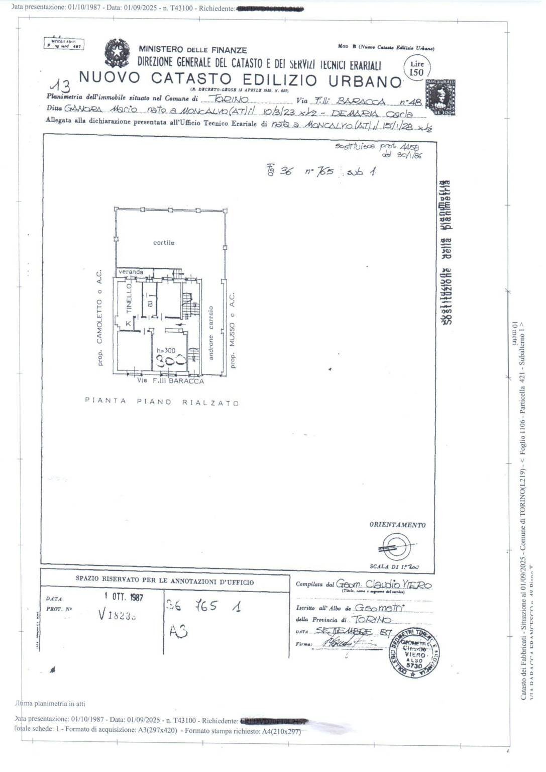 Stable - Palace via Francesco Baracca, 48, Torino - floor plans 1